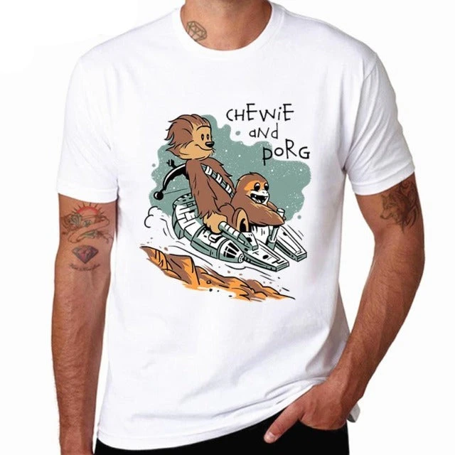 T-SHIRT STAR WARS CHEWBACCA ET PORG 1 T-SHIRT STAR WARS CHEWBACCA ET PORG