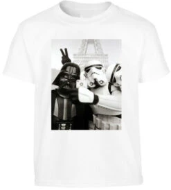 T-SHIRT STAR WARS SELFIE BLANC