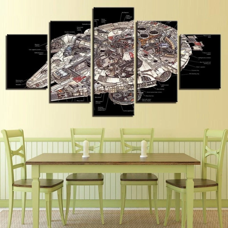 TABLEAU STAR WARSPLAN DU FAUCON MILLÉNIUM 1 TABLEAU STAR WARSPLAN DU FAUCON MILLÉNIUM