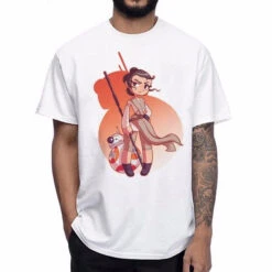 T-SHIRT STAR WARS REY EN MANGA