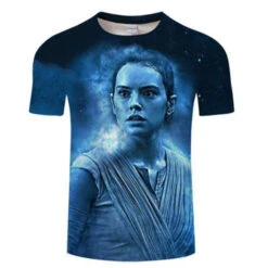 T-SHIRT STAR WARS REY (BLEUE)