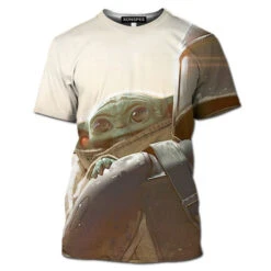 T-SHIRT STAR WARS BÉBÉ YODA AVEC MANDALORIAN